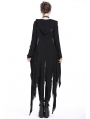 Black Gothic Casual Hooded Asymmetrical Jacket for Women