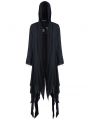 Black Gothic Casual Hooded Asymmetrical Jacket for Women