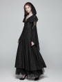 Black Gothic Lace Hooded Witch Dress