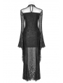 Black Gothic Daily Wear Lace Maxi Dress