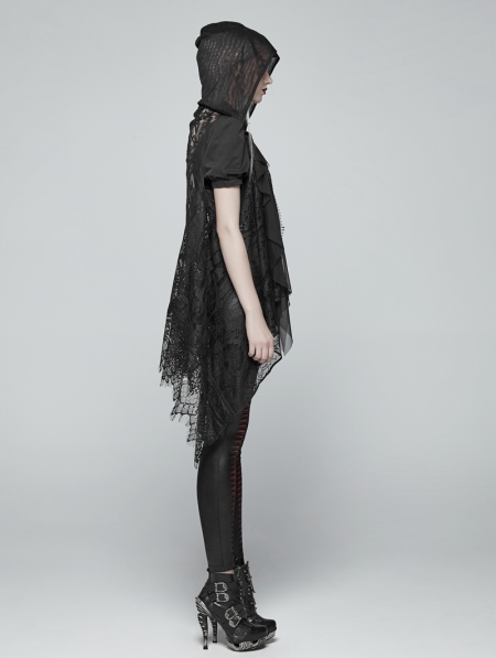 Black Gothic Daily Lace Vest for Women - Devilnight.co.uk