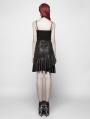 Black Gothic Punk High Waist Stretch Half Skirt 