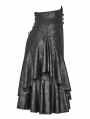 Black Gothic Punk High Waist Stretch Half Skirt 