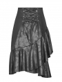 Black Gothic Punk High Waist Stretch Half Skirt 