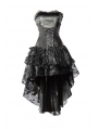 Black Corset High-Low Layer Skirt Gothic Party Dress
