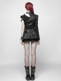 Black Gothic Punk Short Coat One Shoulder Accessory