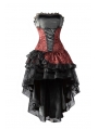 Red Corset High-Low Layer Skirt Gothic Party Dress