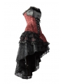 Red Corset High-Low Layer Skirt Gothic Party Dress