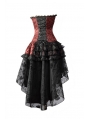 Red Corset High-Low Layer Skirt Gothic Party Dress