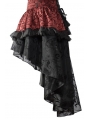 Red Corset High-Low Layer Skirt Gothic Party Dress