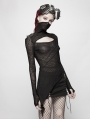 Black Gothic Slim Punk Long Sleeves T-Shirt for Women