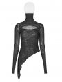 Black Gothic Slim Punk Long Sleeves T-Shirt for Women