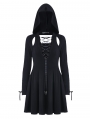 Black Gothic Punk Hooded Short Street Dress