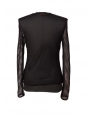 Black Long Net Sleeves Mens Gothic T-Shirt with Zippers