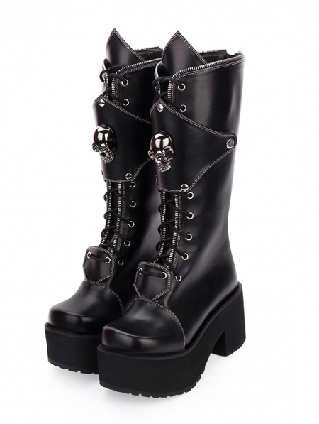 gothic black platform boots