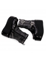 Black Gothic Punk Buckle Belt Platform Mid-Calf Boots for Women