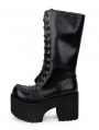 Black Gothic Platform Boots for Women 