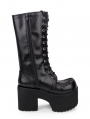 Black Gothic Platform Boots for Women 