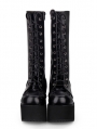 Black Gothic Platform Boots for Women 