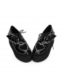 Black Gothic Bat Style Platform Shoes for Women