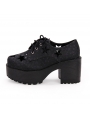 Black Gothic Star Platform Shoes for Women