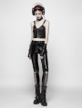 Black Gothic Punk Pressure Latex Trousers for Women