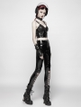 Black Gothic Punk Pressure Latex Trousers for Women