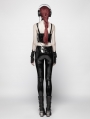 Black Gothic Punk Pressure Latex Trousers for Women