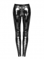 Black Gothic Punk Pressure Latex Trousers for Women