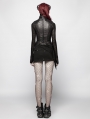 Black Gothic Steampunk Vintage Floral Vest for Women