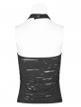 Black Gothic Punk Broken Hole Chain Tank Top for Women