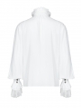 
White Retro Gothic Lotus Leaf Loose Shirt for Men