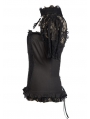Black Sexy Short Lace Sleeves Corset Style Womens Gothic Tops