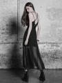 Black Gothic Strap Lace Chiffon Long Dress