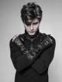 Black Gothic Punk Metal Gloves for Men