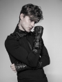 Black Gothic Punk Metal Gloves for Men