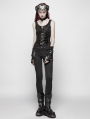 Black Gothic Punk PU Girdle for Women