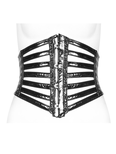 Black Gothic Punk PU Girdle for Women