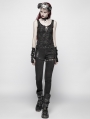 Black Gothic Punk Vest Tank Top for Women
