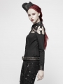 Black Sexy Gothic Punk Hollow Out Shirt for Women