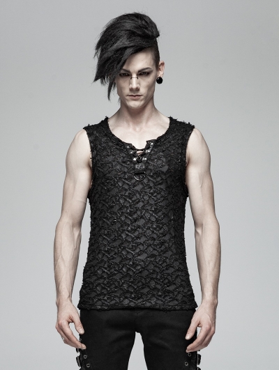 Black Gothic Punk Tank Top for Men