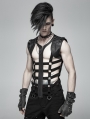 Black Gothic Punk Personality Skeleton Vest Top for Men