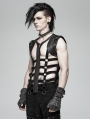 Black Gothic Punk Personality Skeleton Vest Top for Men