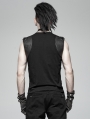 Black Gothic Punk Personality Skeleton Vest Top for Men