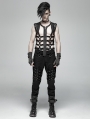 Black Gothic Punk Personality Skeleton Vest Top for Men