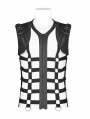 Black Gothic Punk Personality Skeleton Vest Top for Men