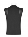 Black Gothic Punk Personality Skeleton Vest Top for Men