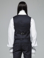 Blue Vintage Gothic Gentleman Simple Vest for Men