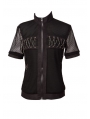 Black Net Short Sleeves Gothic Outfit for Men