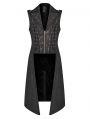 Black Vintage Gothic Victorian Long Vest for Men